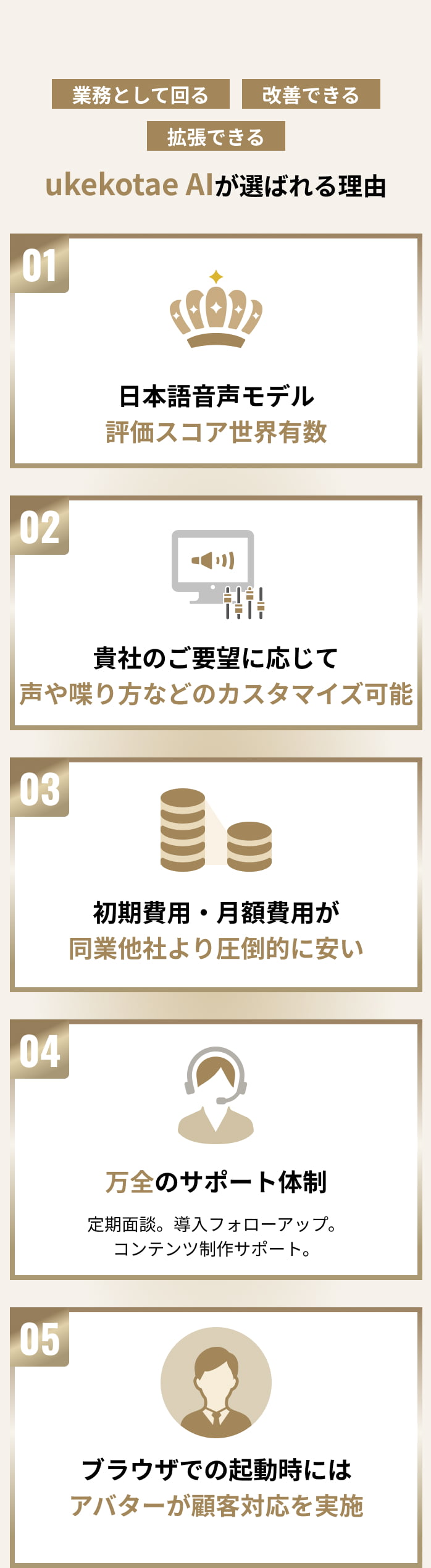 ukekotae AIが選ばれる理由